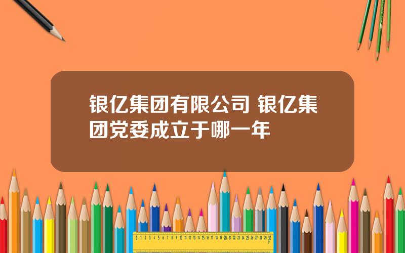 银亿集团有限公司 银亿集团党委成立于哪一年